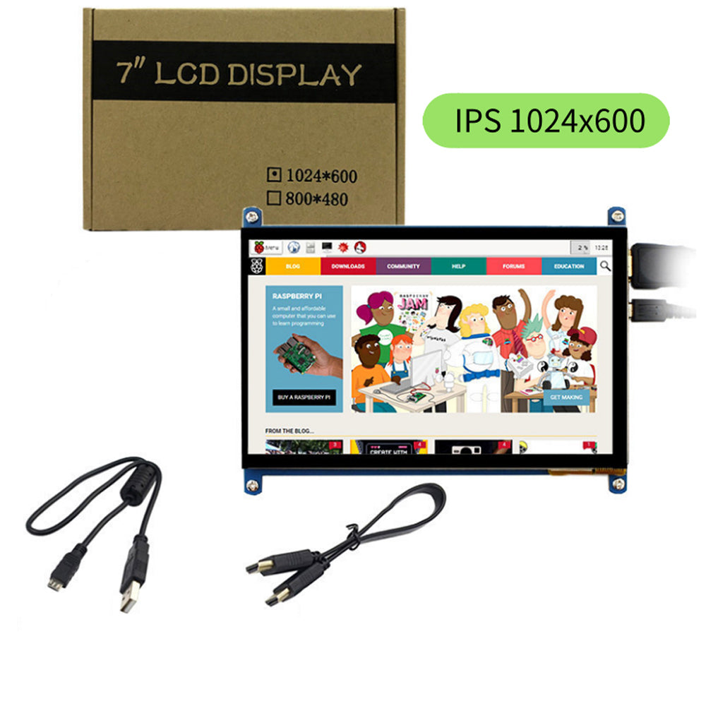 1024x600 Portable 7 Inch Touch HDMI Monitor