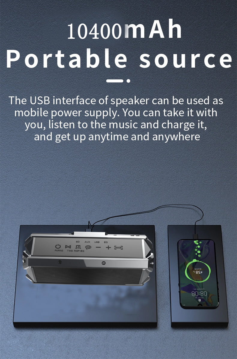 100W High-Power Portable Bluetooth Speaker