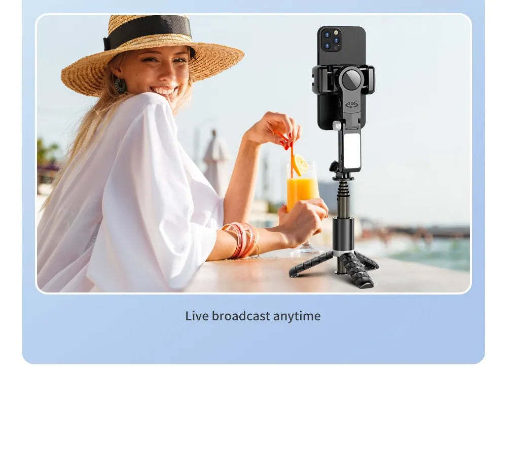 360 Rotation Auto Tracking Wireless Bluetooth Selfie Stick Tripod . Stabilizer Selfie Stick Tripod For Smartphone Live Photography.