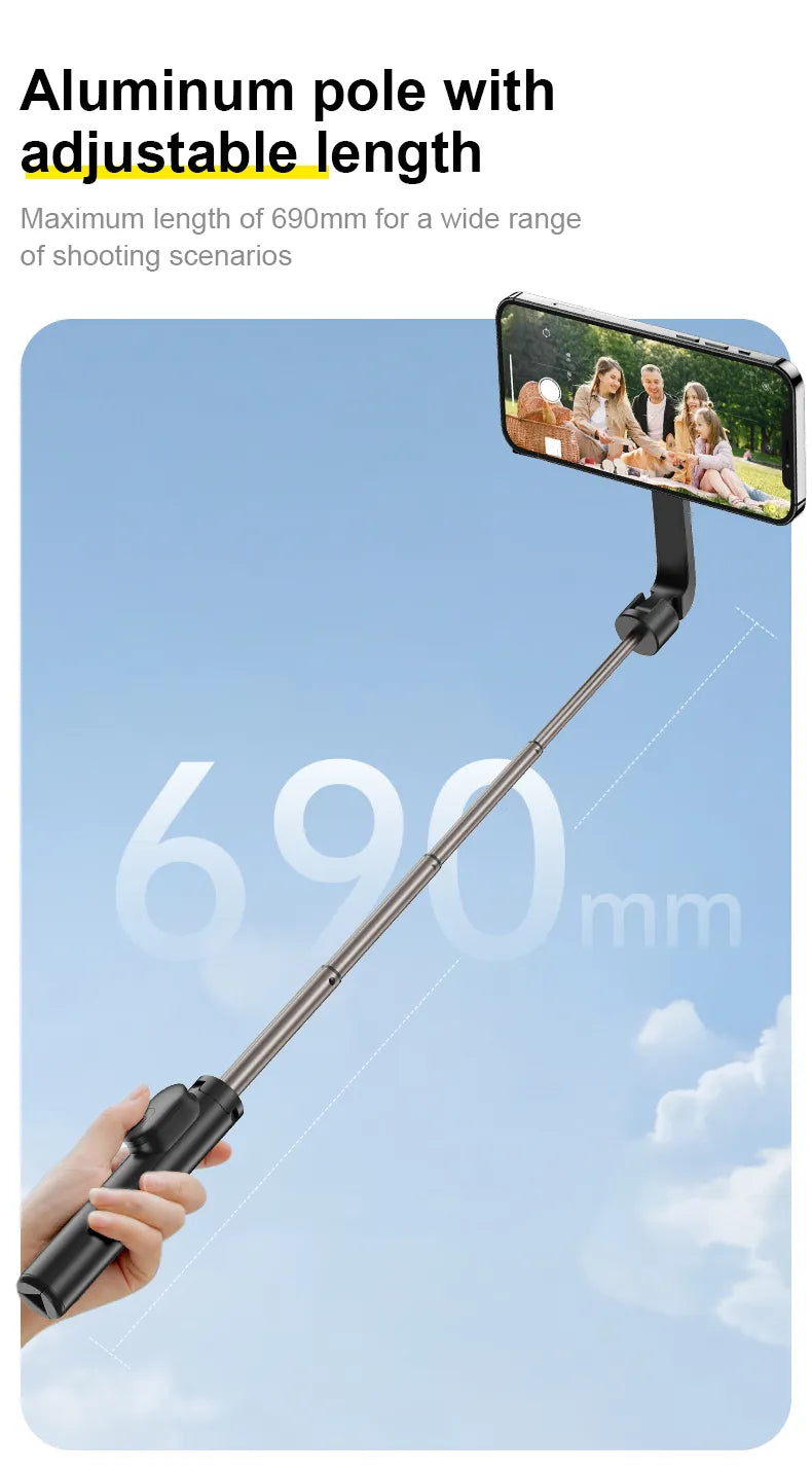 Phone Compatible Magnetic Selfie Stick Tripod with Remote