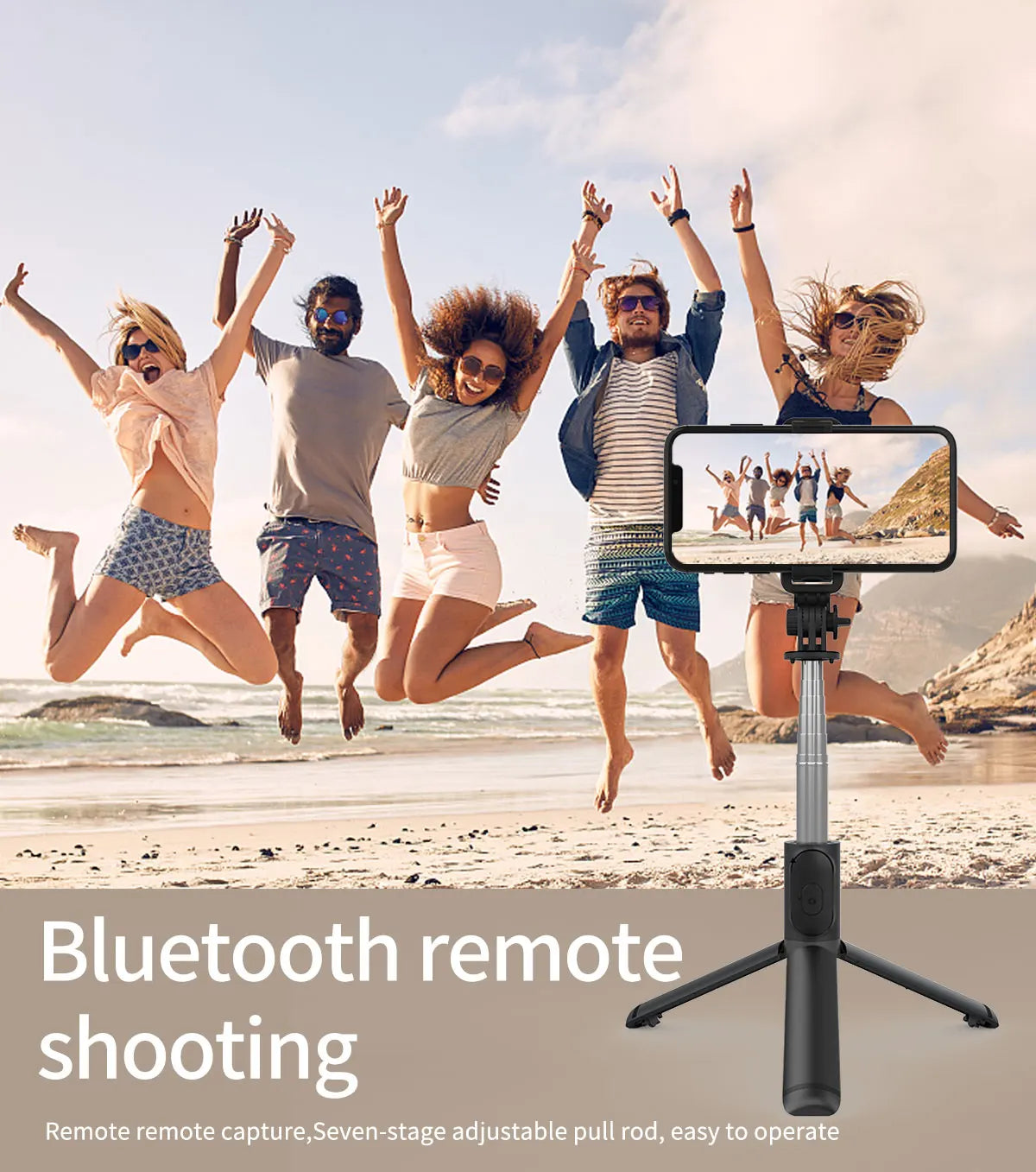 Selfie Stick Tripod with Detachable Wireless Remote, 4 in 1 Extendable Portable Selfie Stick & Phone Tripod