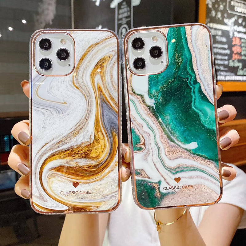 Shockproof Gradient Marble Case For iPhone