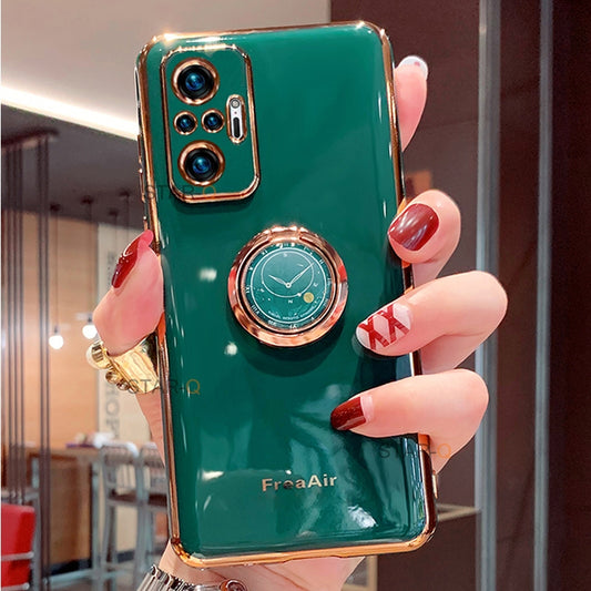 Luxury Ring Holder Plating Phone Case On For Xiaomi