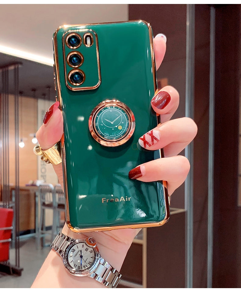 Luxury Ring Holder Plating Phone Case On For Xiaomi