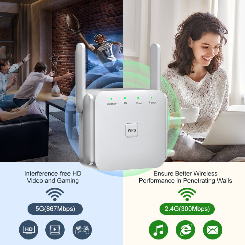 Long Range 1200Mbps Wireless WiFi Router Booster