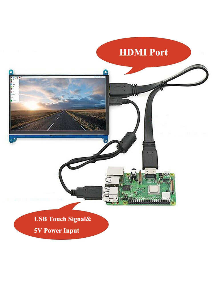 1024x600 Portable 7 Inch Touch HDMI Monitor