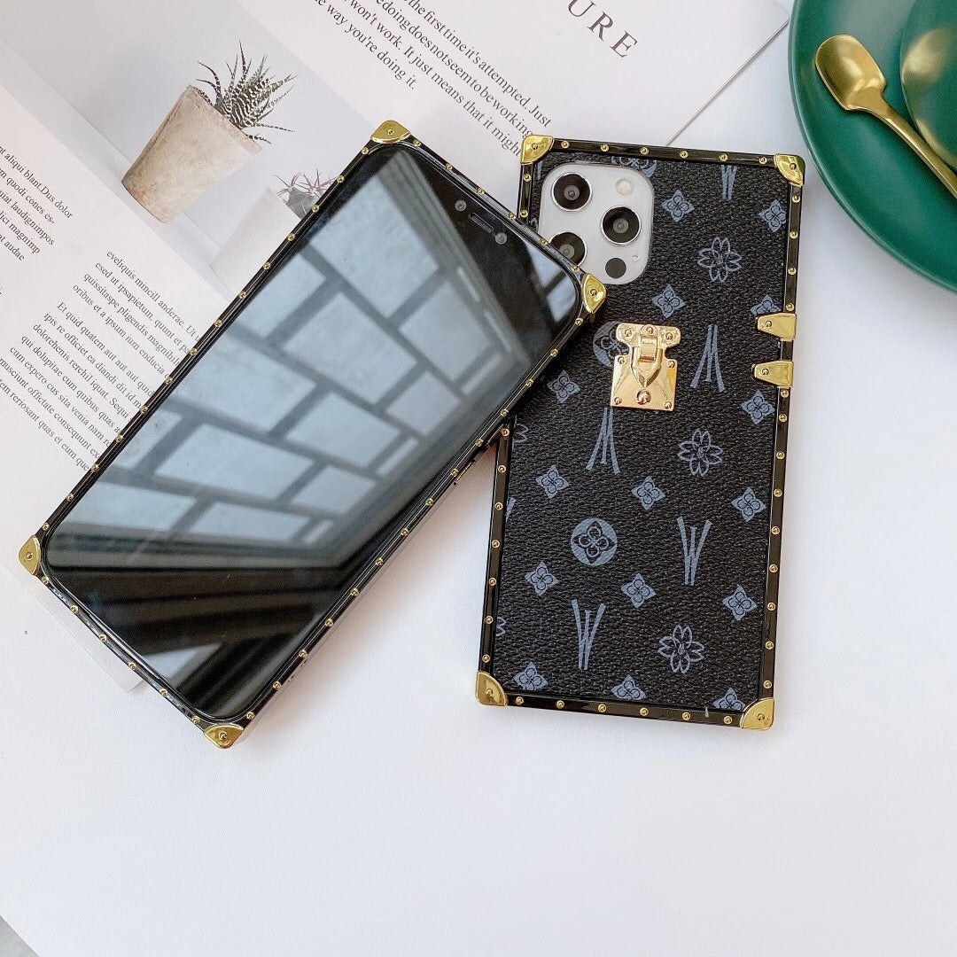 Fashion Square Leather Phone Case For iPhone/Samsung