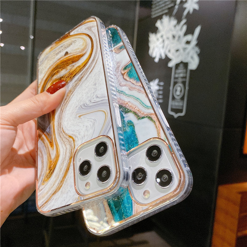 Shockproof Gradient Marble Case For iPhone