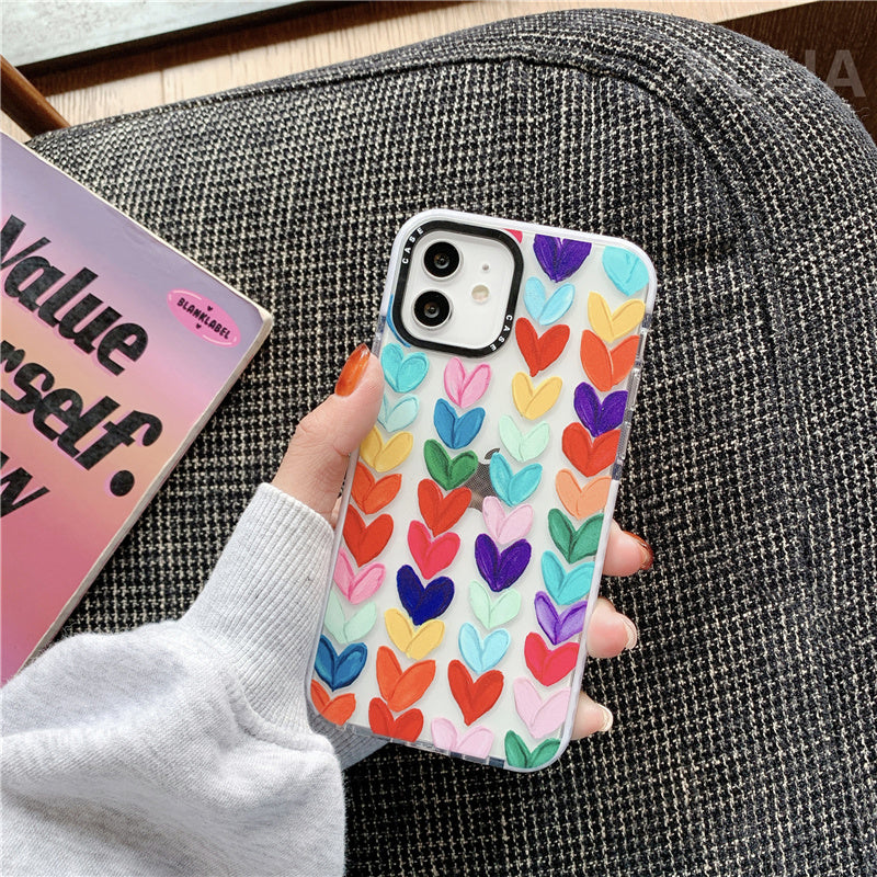Watercolor Graffiti Love Heart Case For iPhone