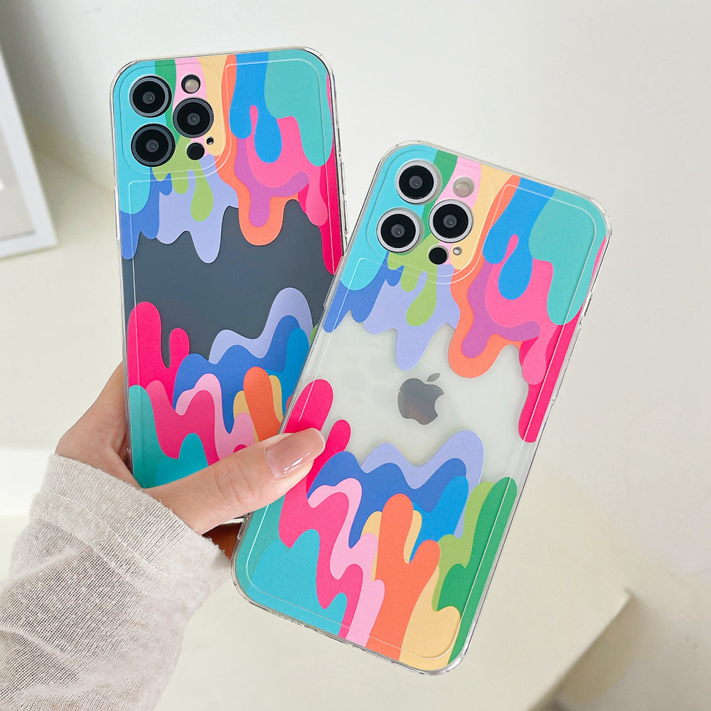 Melted Colorful Painting Phone Case for iPhone