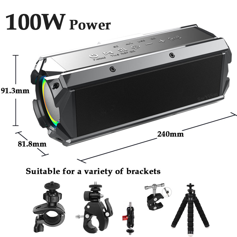 100W High-Power Portable Bluetooth Speaker