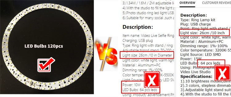 14 Inch Dimmable LED Selfie Ring Light with Stand