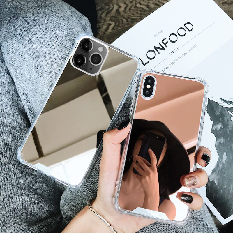 Luxury Letter Makeup Mirror Case For iPhone