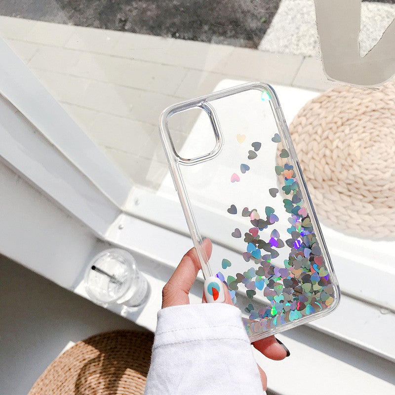 Glitter Sequins Love Heart Case for iPhone