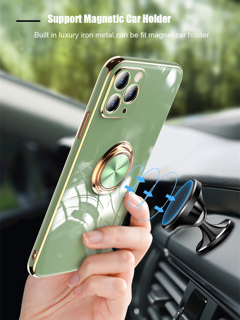 Magnetic Plating Ring Case For iPhone