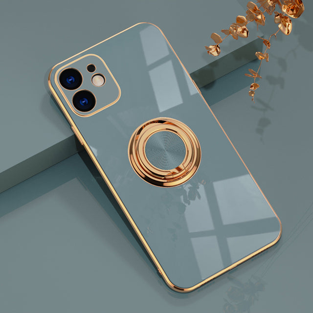 Magnetic Plating Ring Case For iPhone